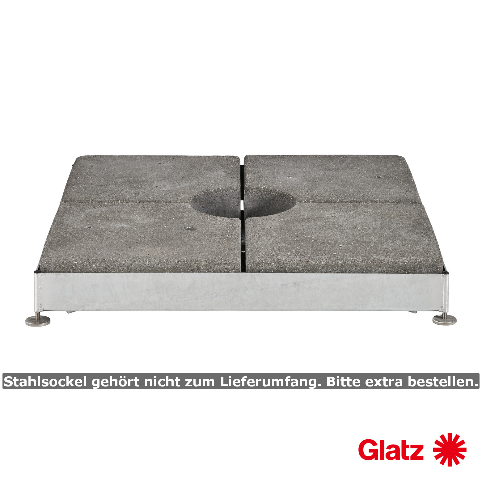 Glatz Betonelement-Set, 4x65 kg, für 310 kg Sockel, 48.3x48.3x12.6 cm